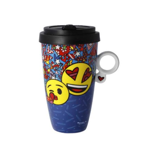 Romero Britto Emoji Mug With Lid