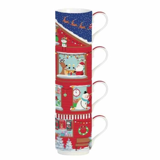 Xmas Friends Stacking Mug Set Neighbours