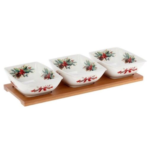 Christmas Magic Bowl Set 3Pcs With Tray